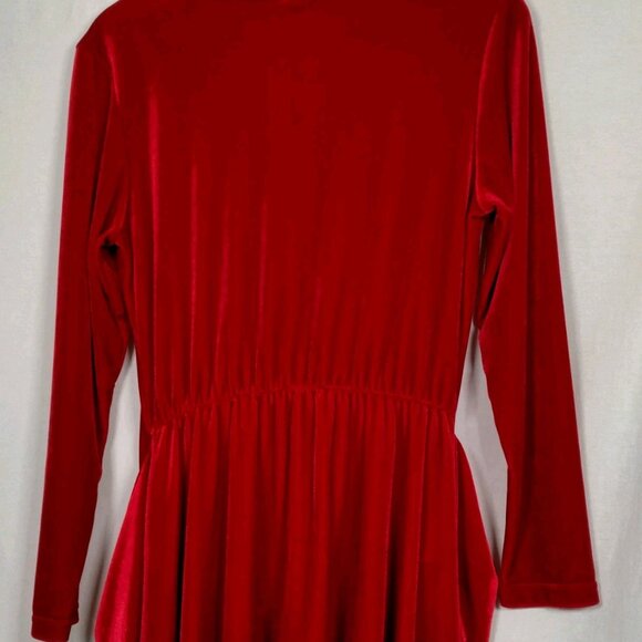 Vintage Y2K Magdalena Velour Duster Shirt S Red Whimsigoth Renaissance Vampire - Picture 10 of 16